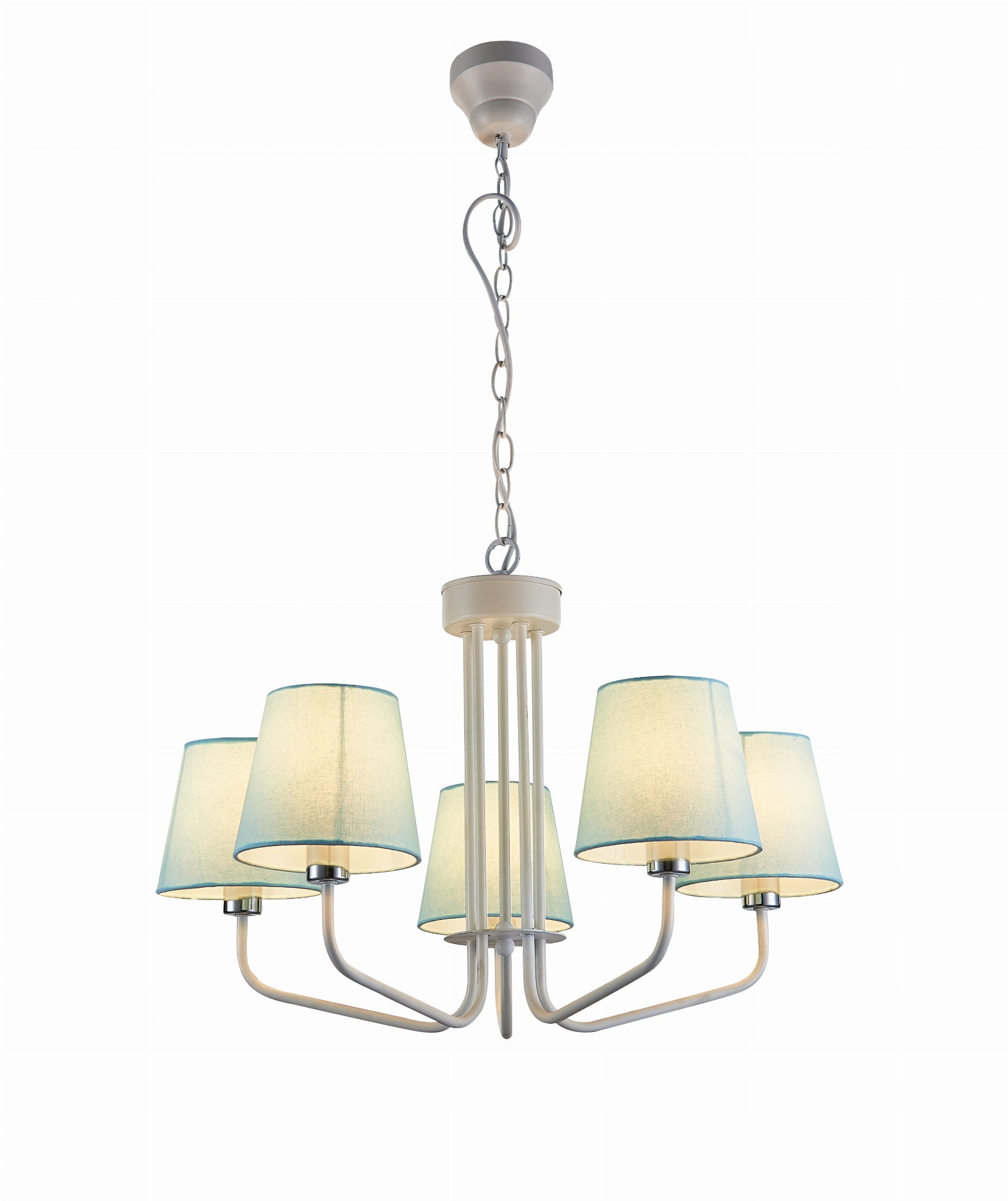 Závěsná Lampa York 5X60W E14 Bílá, Modrá