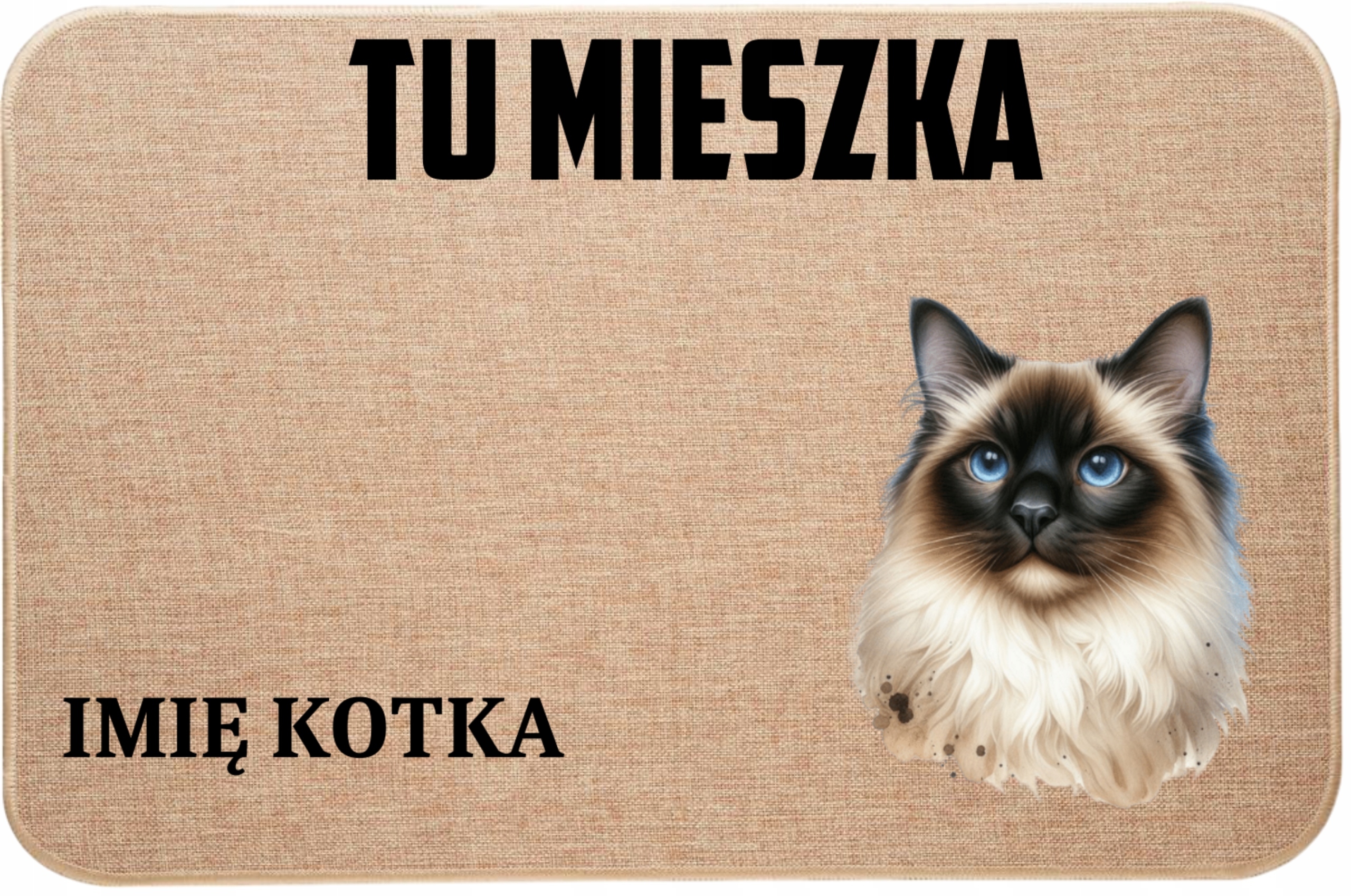 Ľanová Vstupná Rohožka Tu Žije Meno Mačiatka Ragdoll