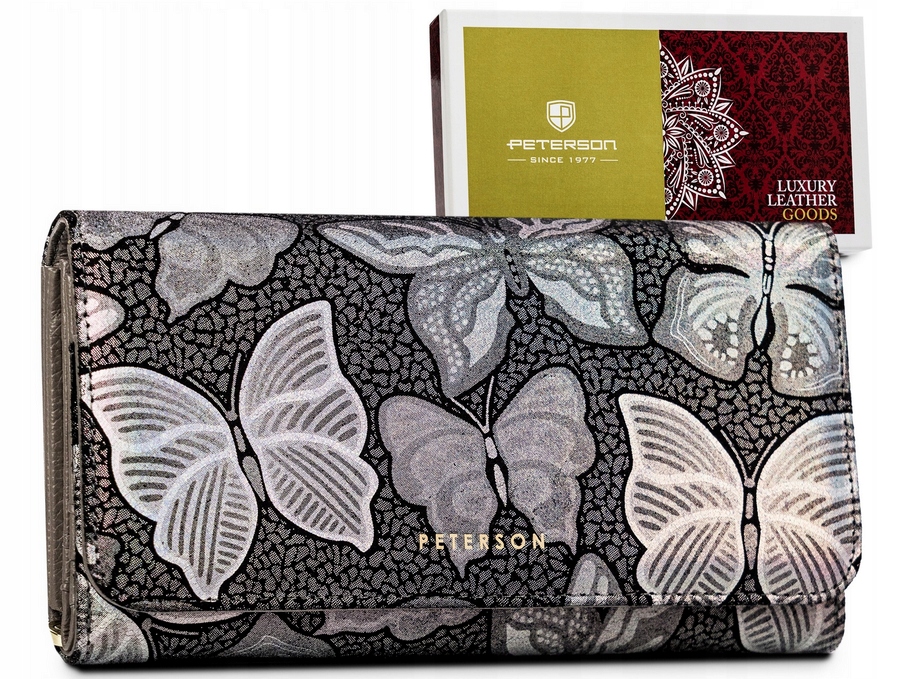 Dámská kožená peněženka na ochranu Rfid karet Peterson vyrobená z přírodní kůže