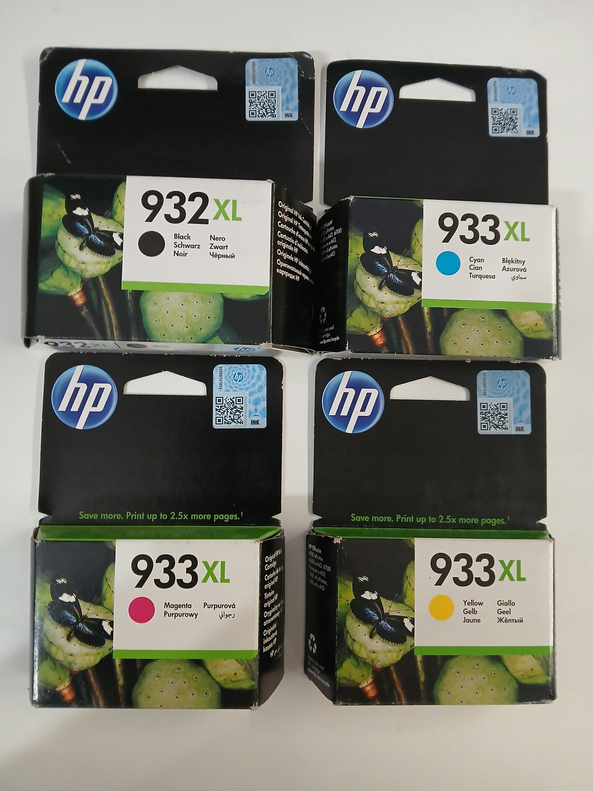 4 x atrament Hp 932XL/933XL C2P42AE sada Originál