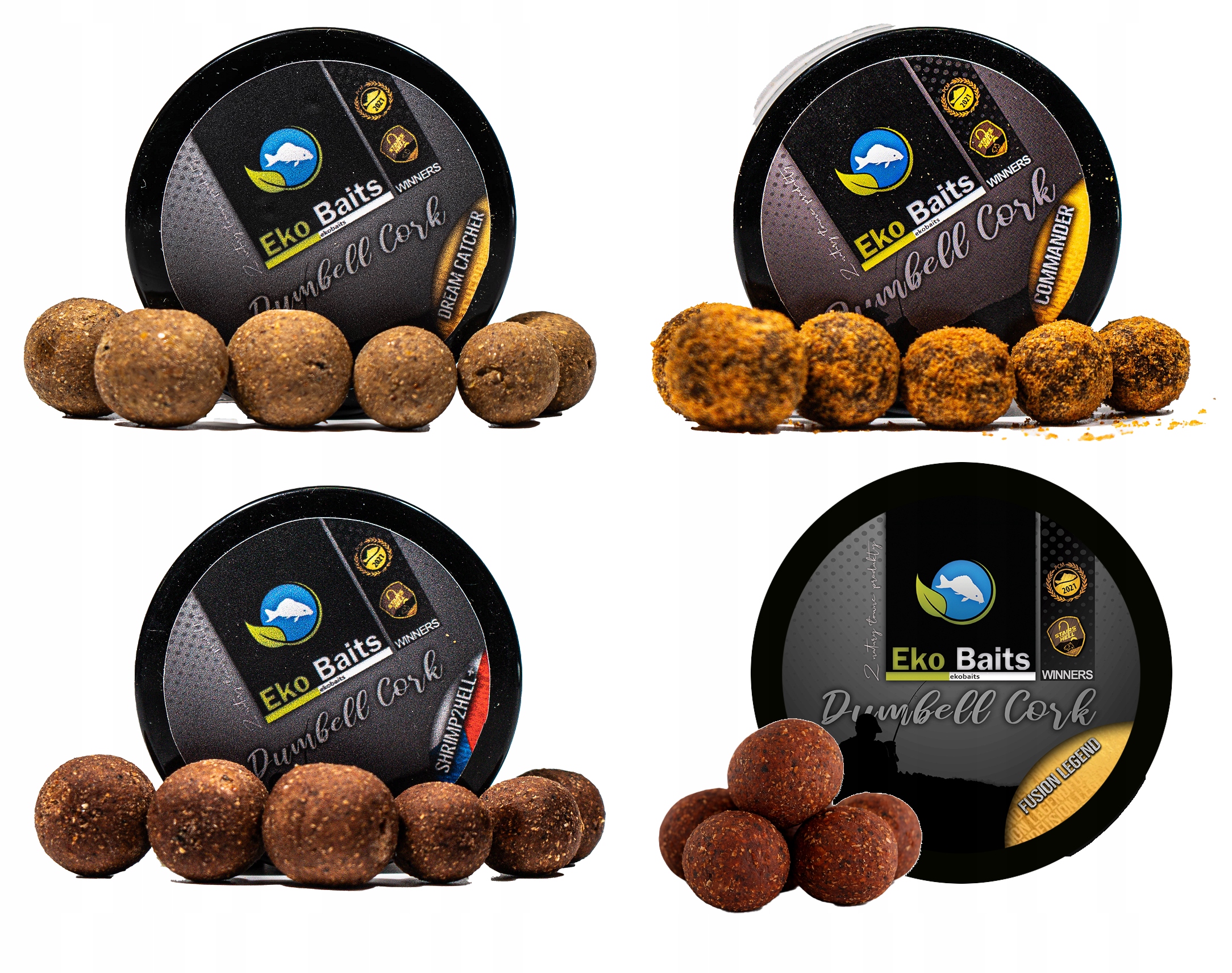 Wafters Dumbell Cork 20/24 mm Sada 4 příchutí pro kapry Eko Baits