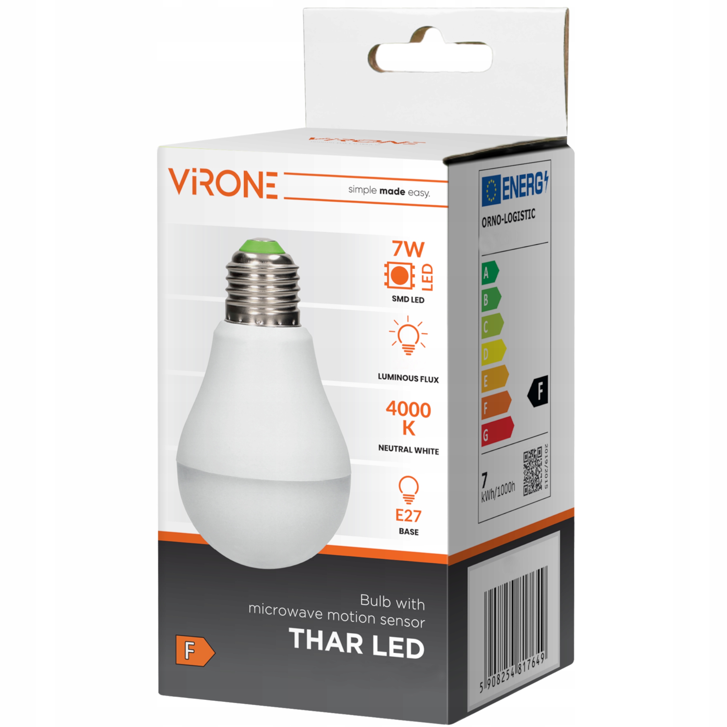 ŻARÓWKA LED E27 7W + MIKROFALOWY CZUJNIK RUCHU Typ czujnik