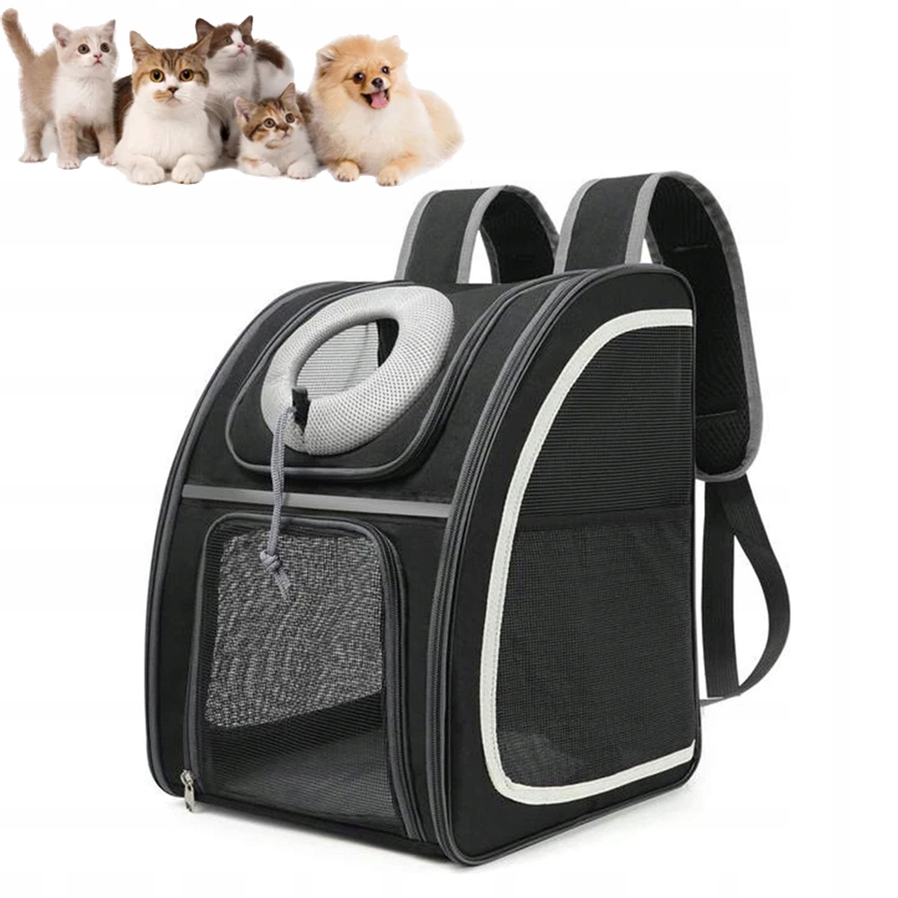 Levně Batoh Pro Kočku A Přepravka Pro Kočky Domácí Zvířata, Černá