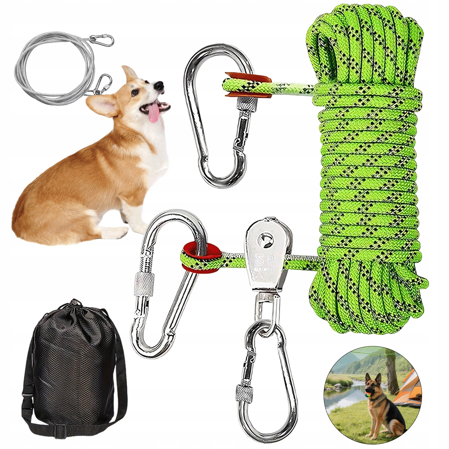 Levně Vodítko Pro Velkého Psa Se Silným Reflexním Lanem, Které Se Nezamotává