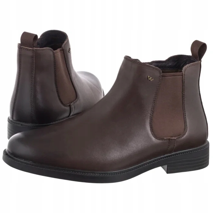 Pánské kožené boty Chelsea Wojas Hnědé 20043-52 Brown