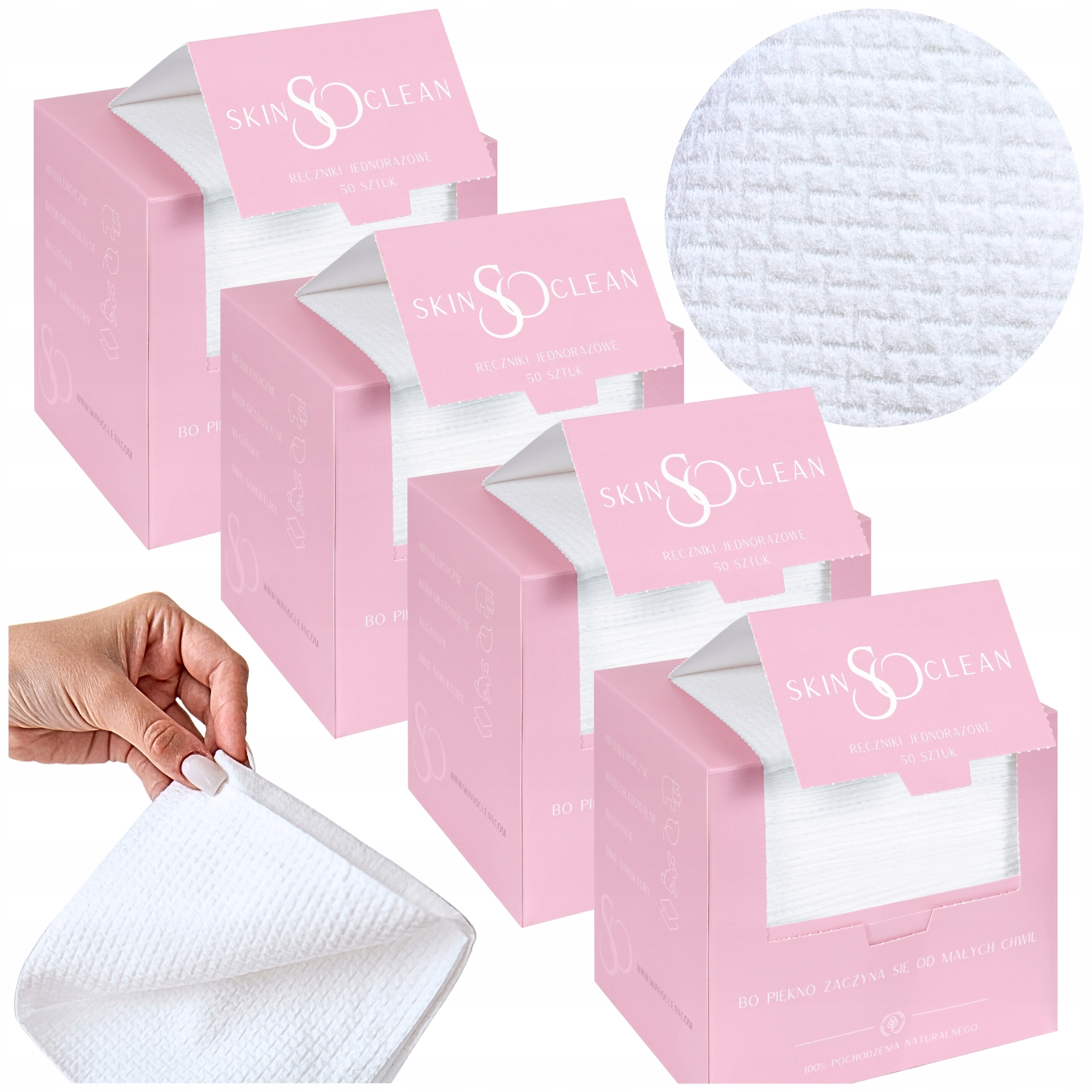 Na Jedno Použití ručníky na obličej Skin So Clean XL 200 ks Premium 30x25 cm