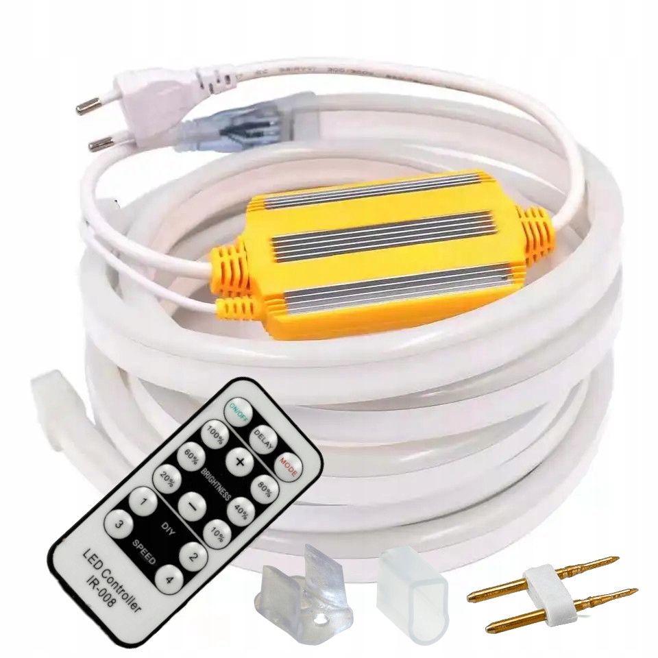 

Taśma Led 230V 5m Neon Wodoszczelna 8W/M Zestaw