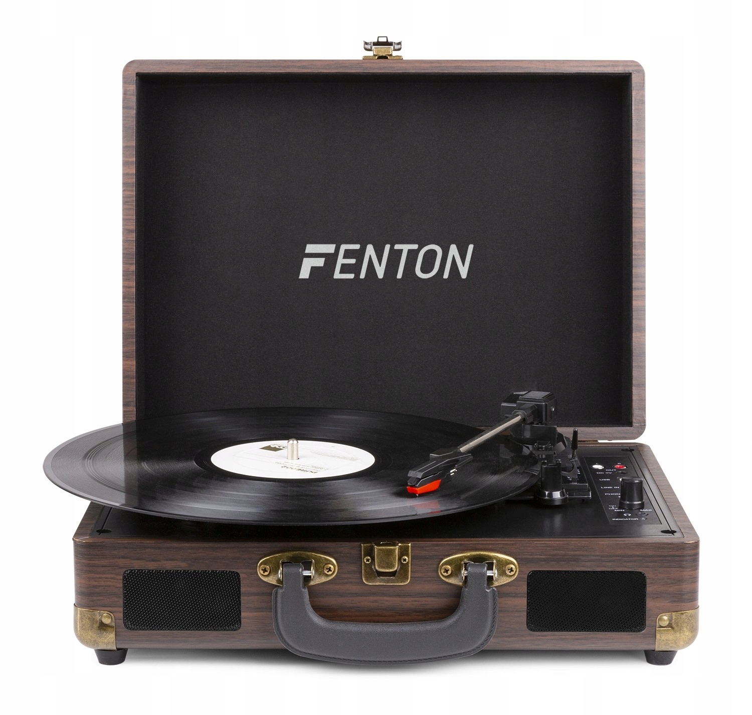 Gramofon w Walizce RP115B z USB AUX brąz