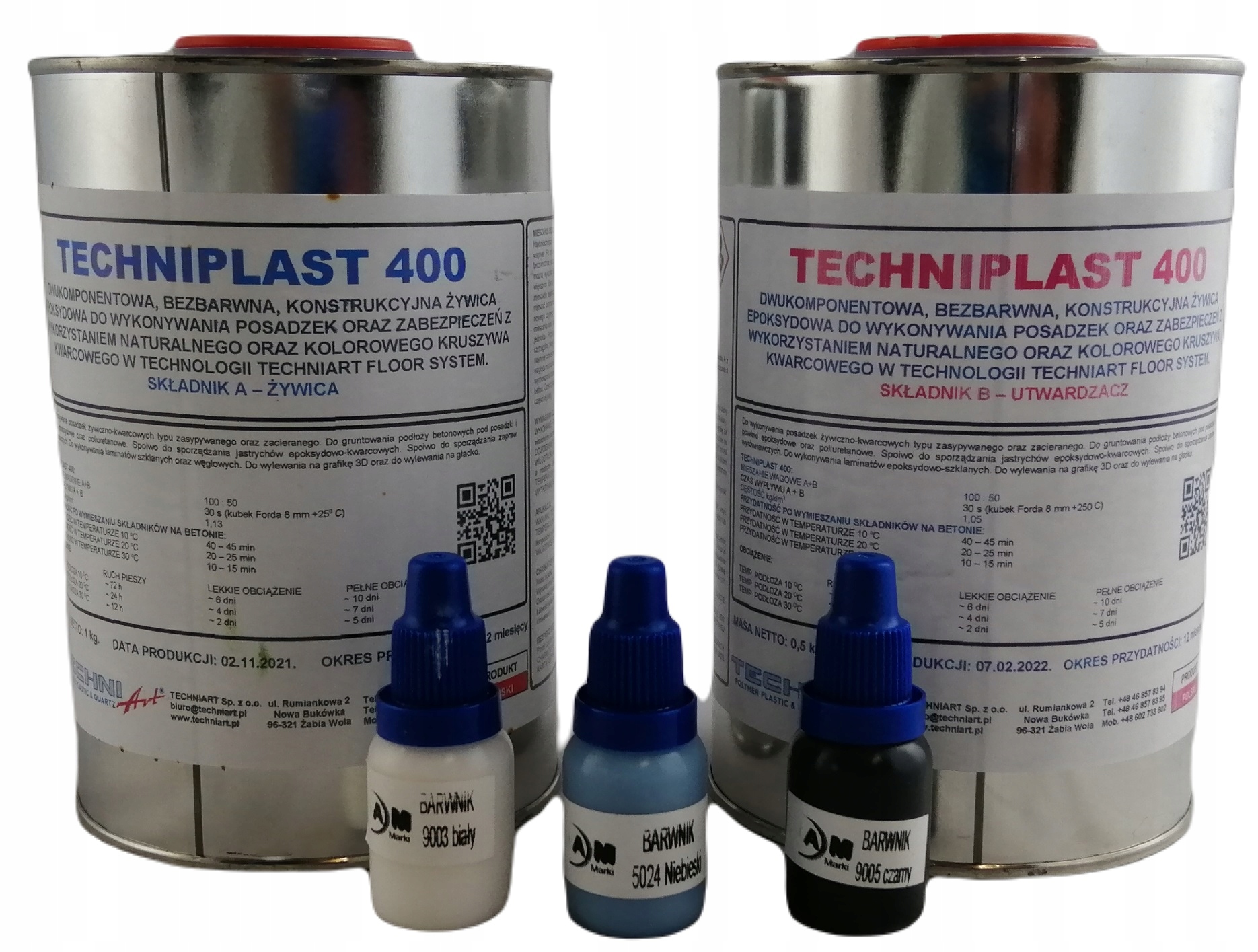 Żywica epoksydowa do drewna stół blat+ 3 barwniki biały czarny niebieski