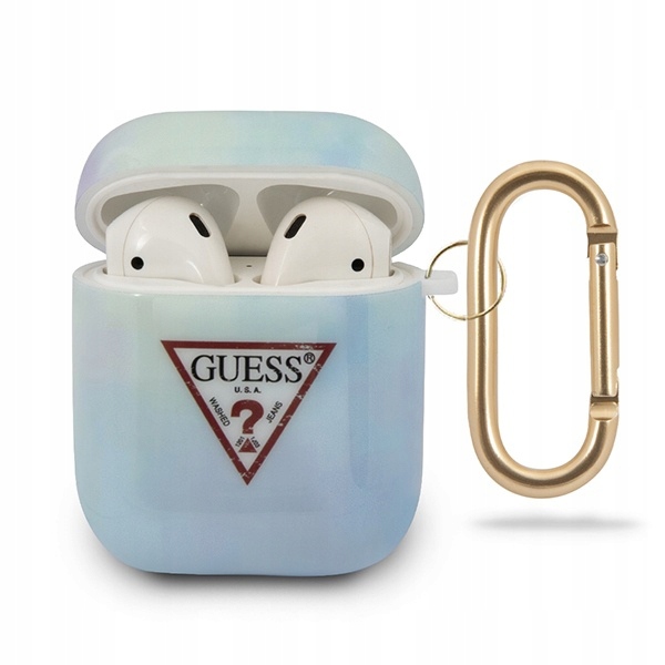 

Etui Guess do AirPods cover niebieski Case plecki