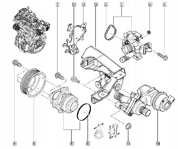 ORYGINALNA USZCZELKA OBUDOWY TERMOSTATU MASTER MOVANO 2010- 110620980R Numer katalogowy części 110620980R
