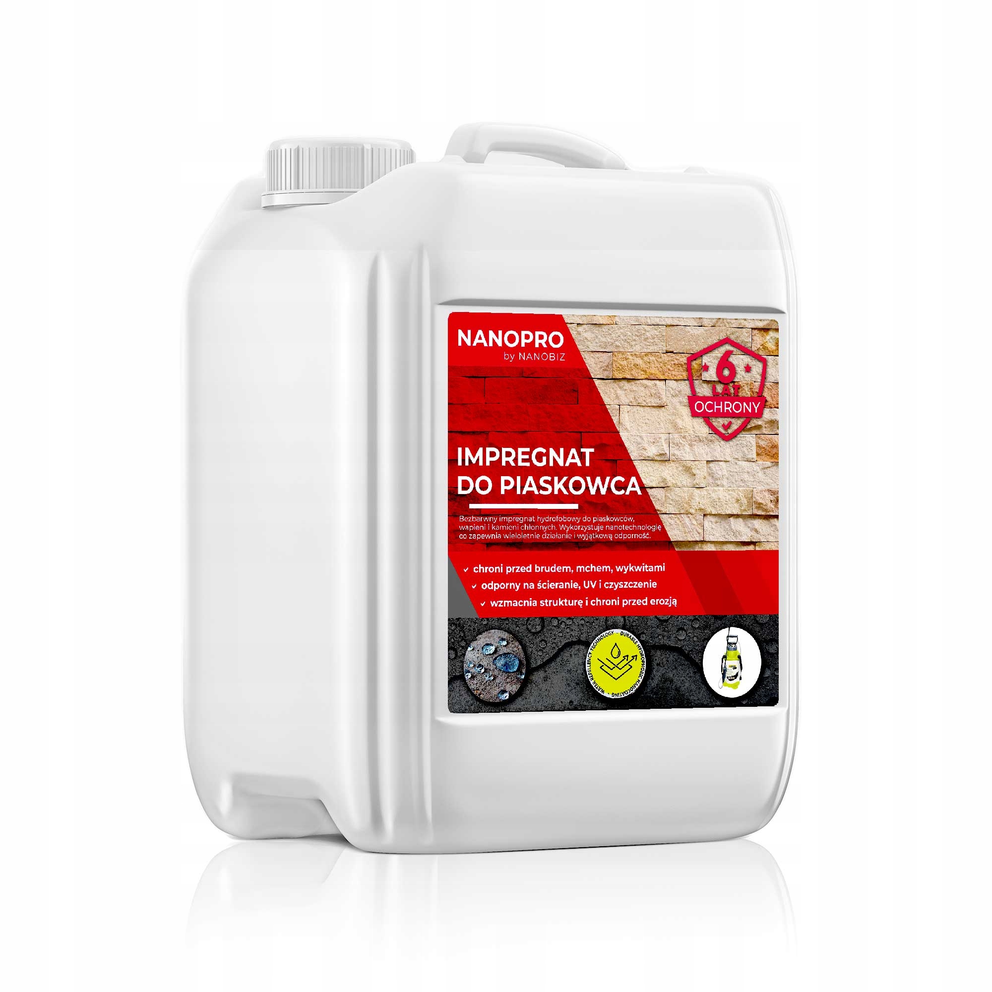 Nanopro impregnace pískovce 5L Efekt přetrvávající až 5 let.