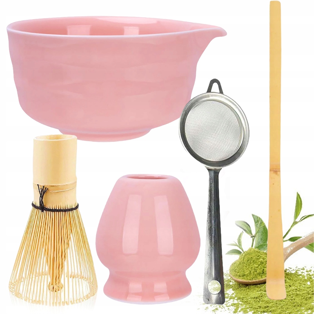 Levně Sada Na Čaj Matcha, 5-DÍLNÁ Sada Metliček, Růžová