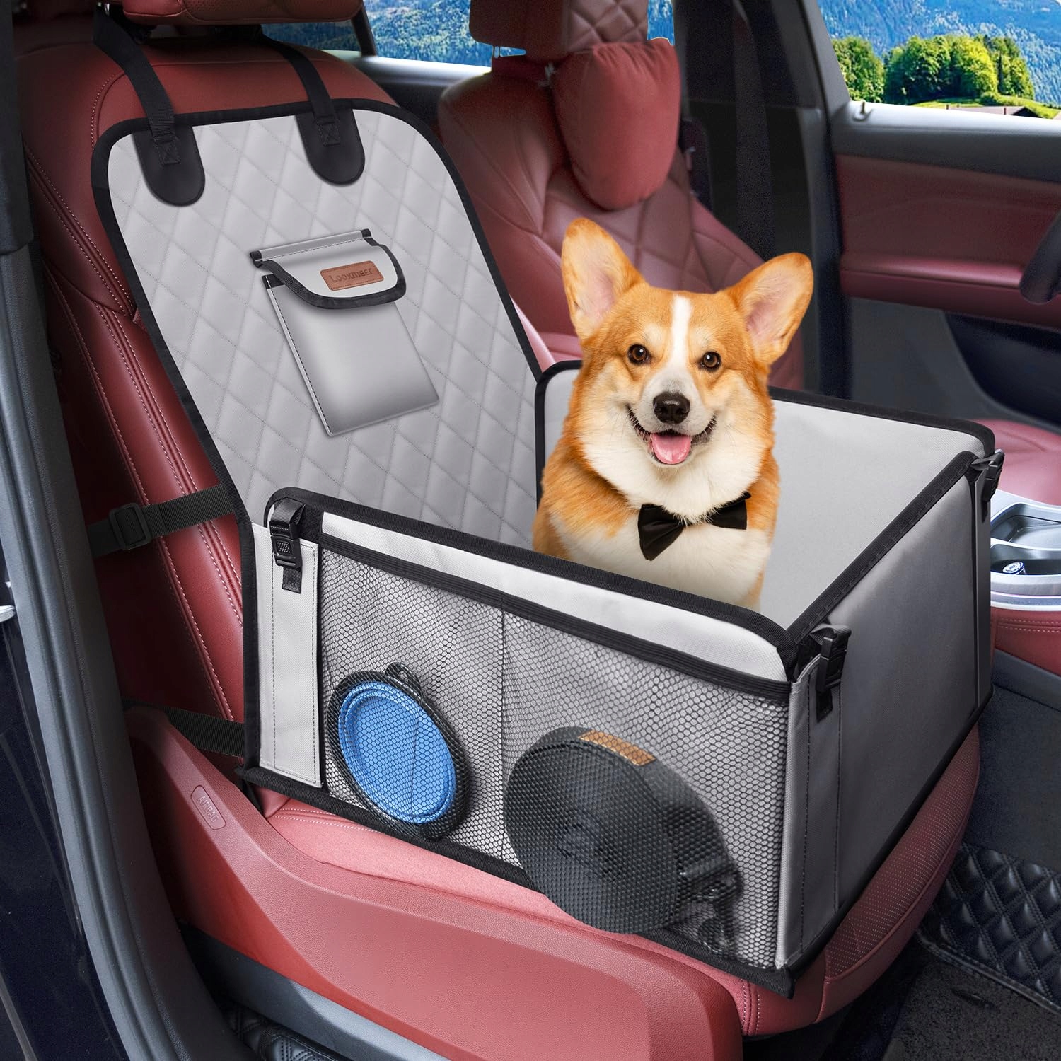 Levně Looxmeer Voděodolná autosedačka pro malé a střední psy Šedá