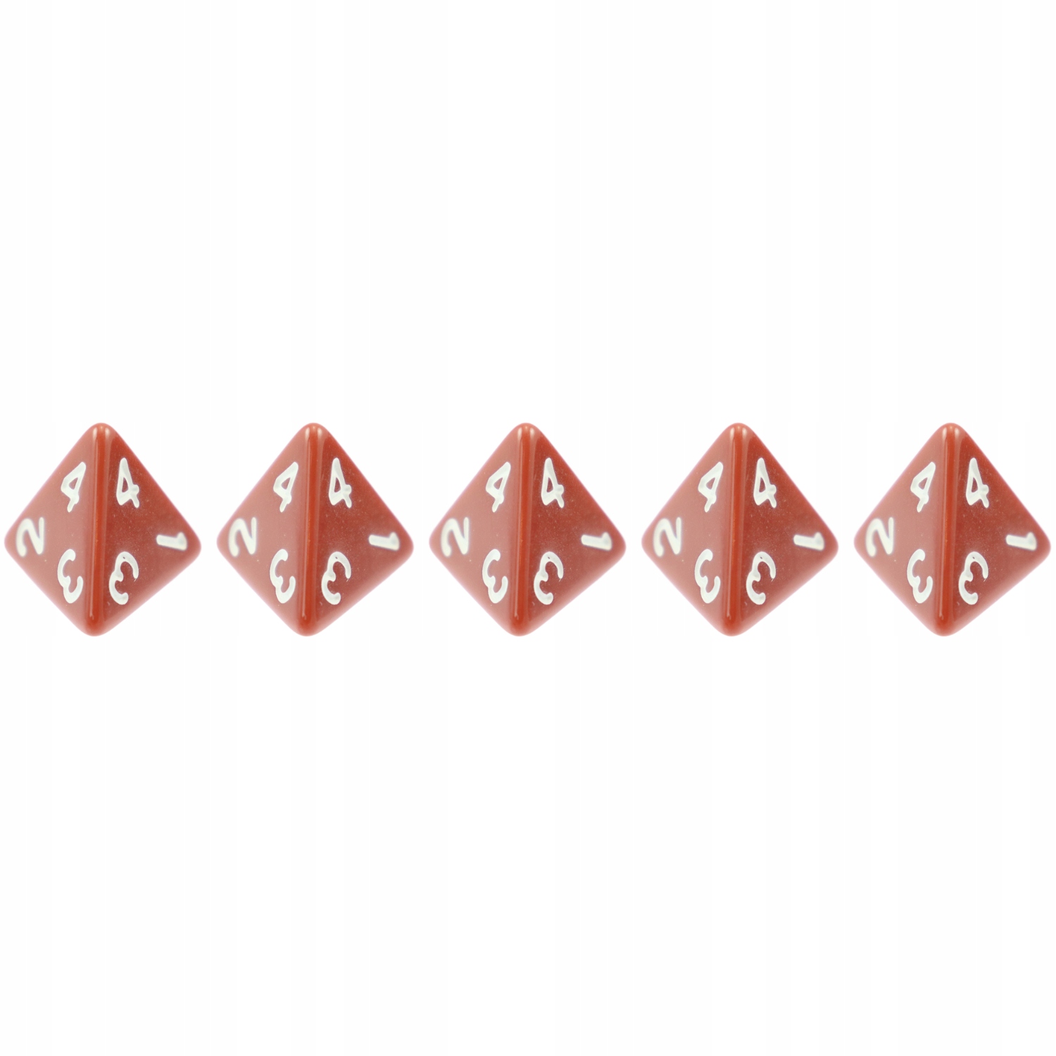 ZESTAW 5 KOSTEK K4 RPG BRĄZOWA KOŚĆ CZTEROŚCIENNA