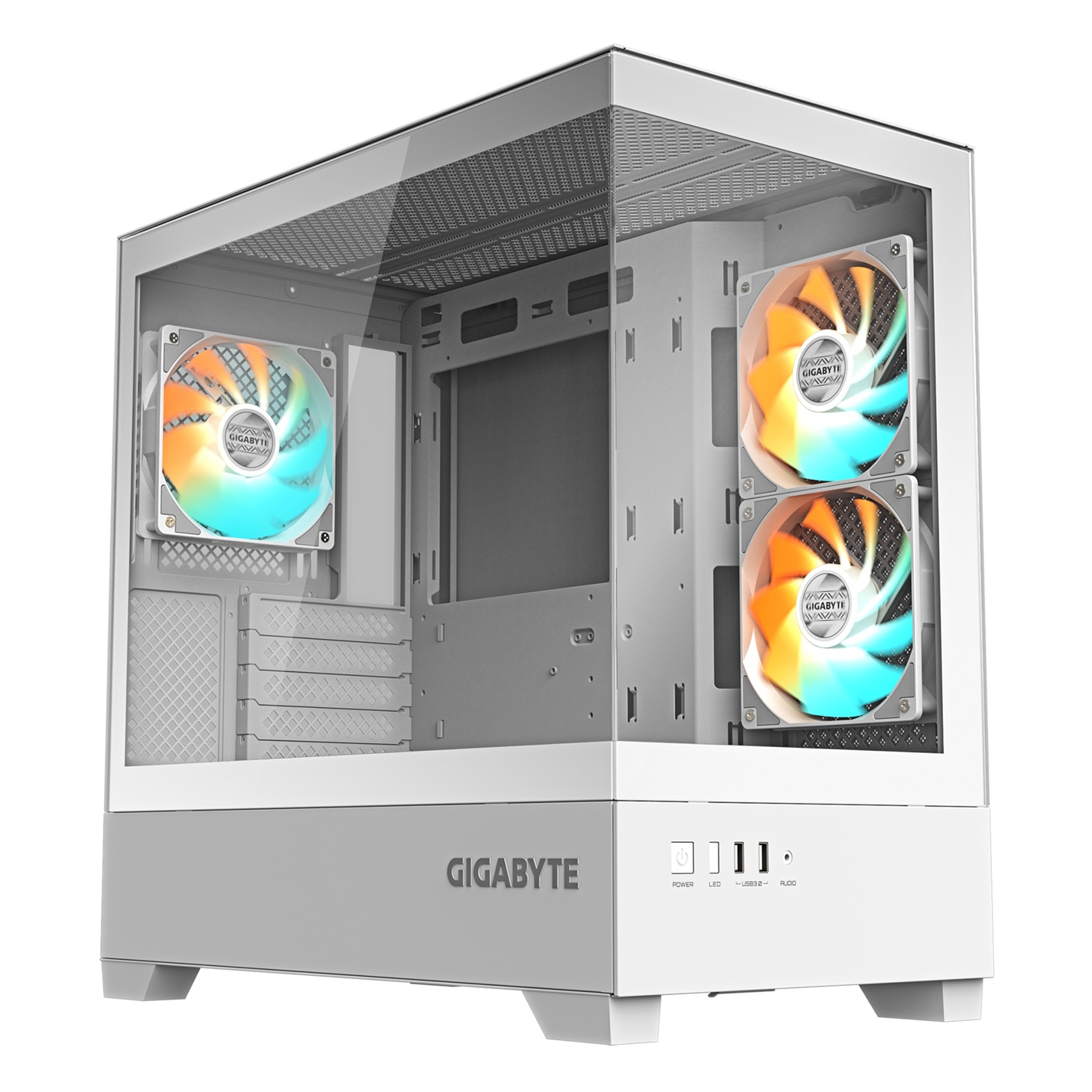 Gigabyte C201 Panoramic ICE/Midi Tower/Transpar./Biela