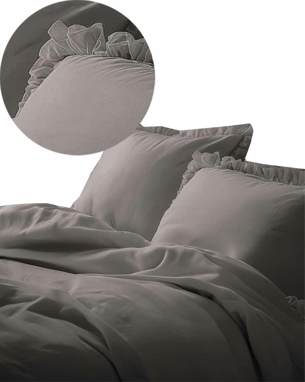 Povlečení s volánky 220x200cm 100% Bavlna Boho styl povlečení barva C.gray