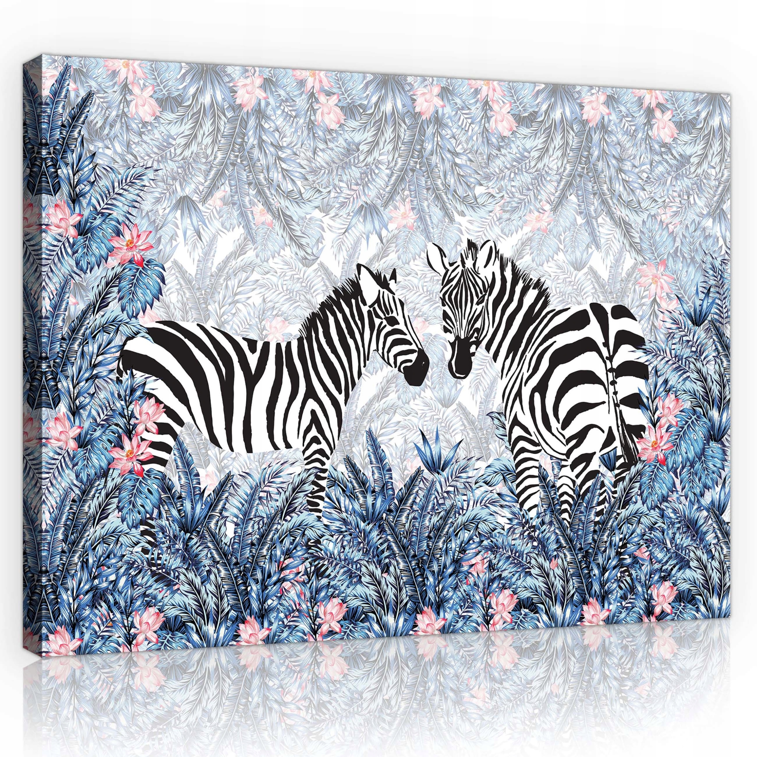 Obraz 100x75 Zebra tropické listy stylizované do černobílé růže