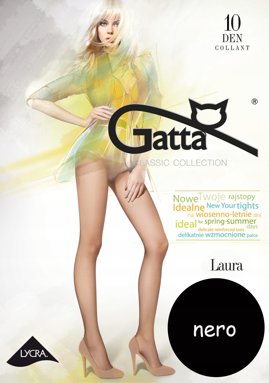 

Gatta rajstopy Laura lycra 10 den Nero 3 M