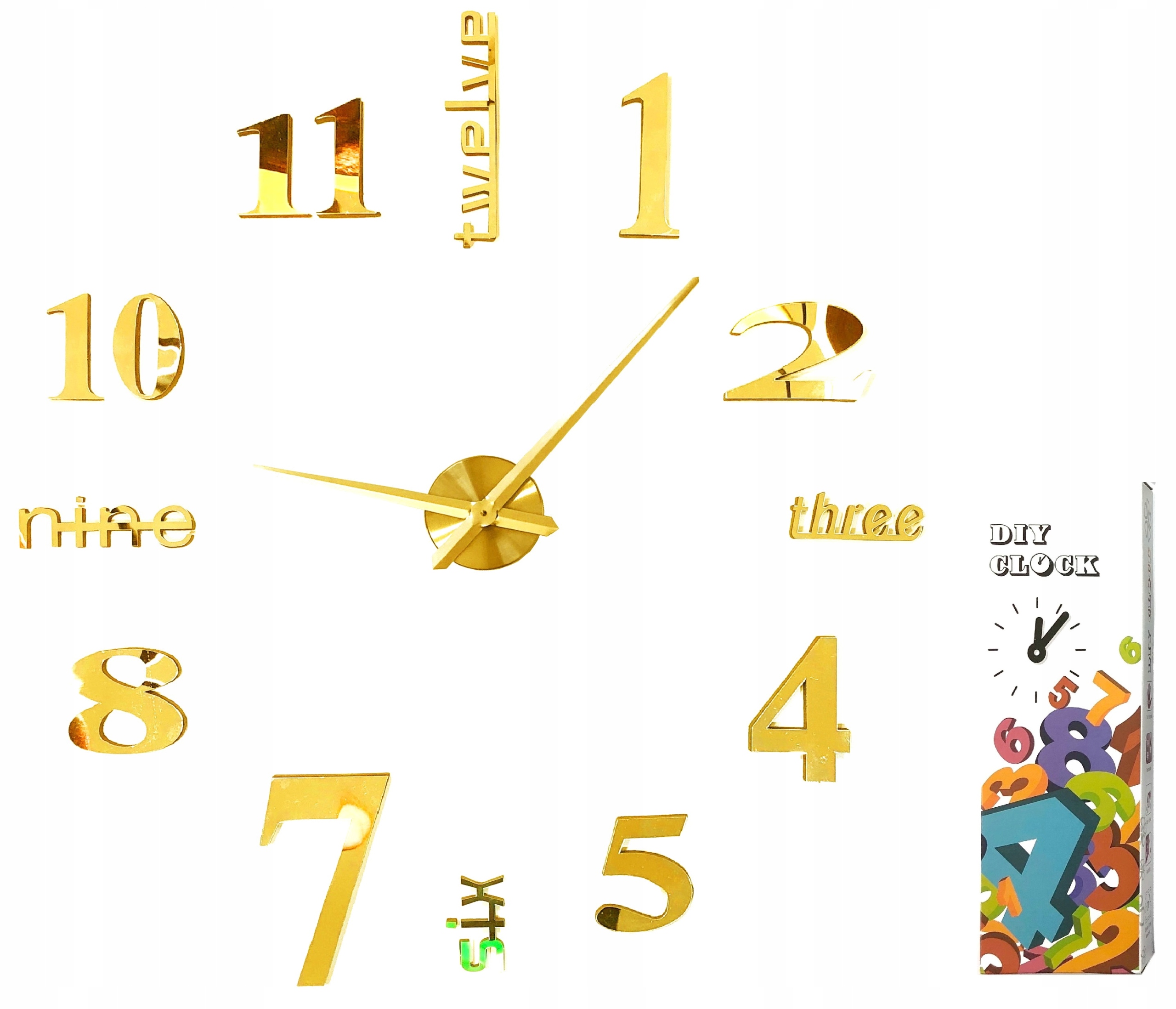 

Zegar Scienny Duży 3D na sciane naklejany Diy XL