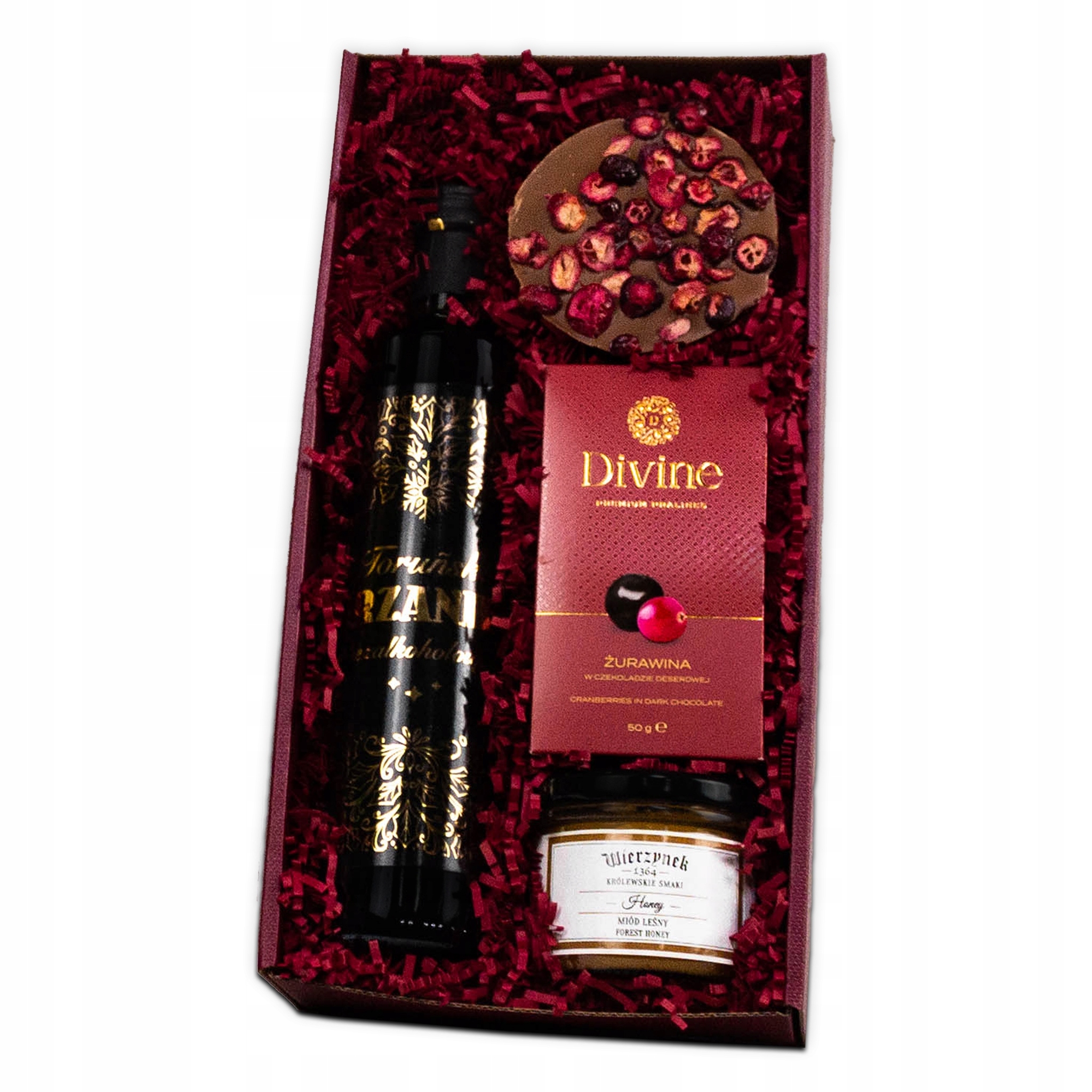 Levně Dárková Krabička s uchem Vánoční Box Svařená čokoláda s medem