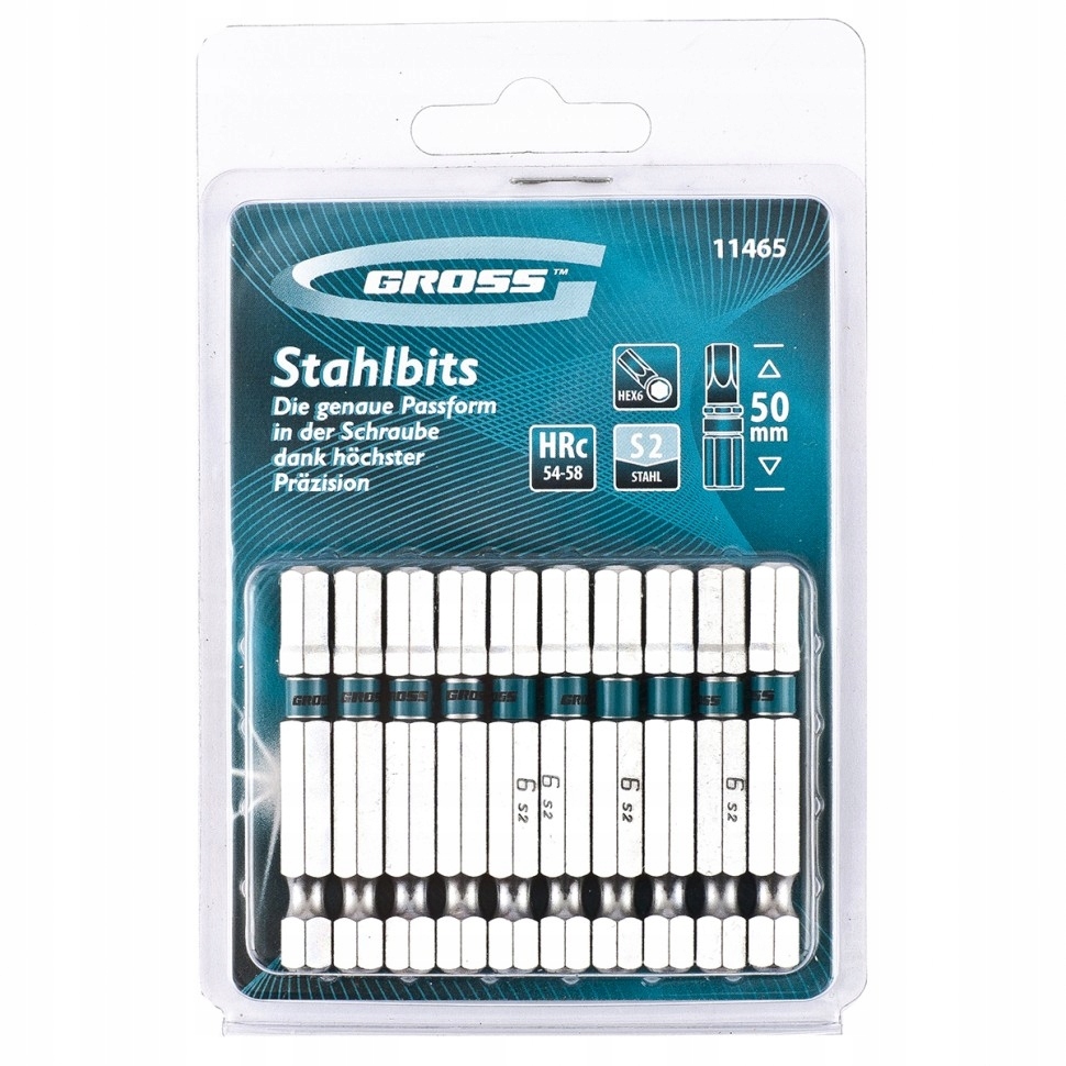 

Zestaw bitów bity Hex 6 x 50 mm, 10 sztuk Gross