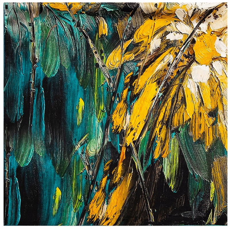 Dámský hedvábný šátek Velká šála Šála Dárek 110 x 110 cm Květiny Zelená