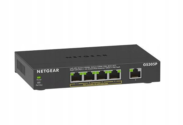 Netgear 5-Port Gigabit Ethernet Soho Unmanaged Switch with 4-Ports PoE+ G