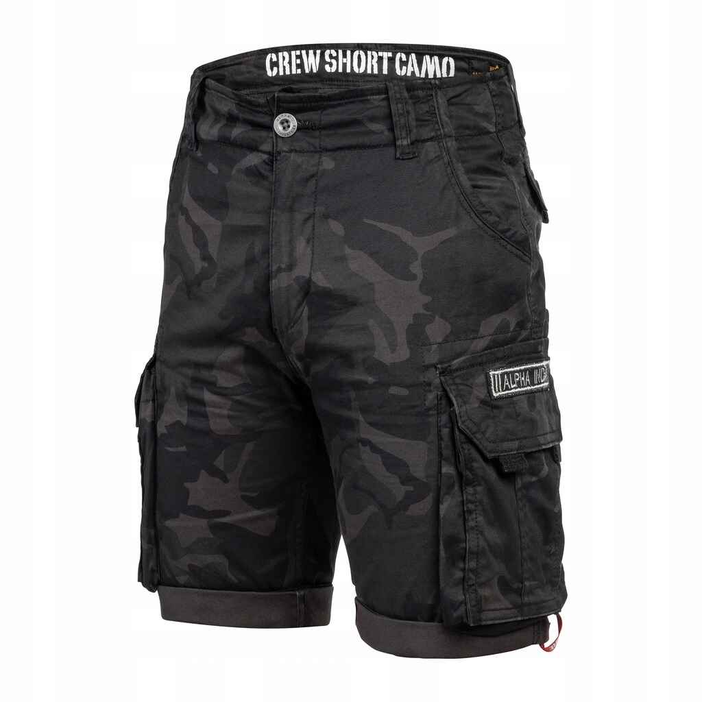 Pánské kraťasy maskáčový Alpha Industries Crew Short Black Camo 29