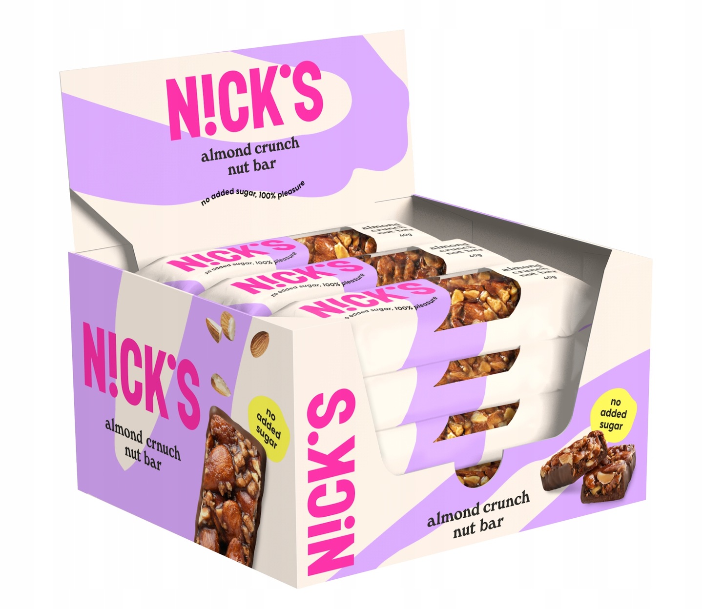 Baton Nick's Almond Nut Bar Zestaw 12 sztuk x 40g