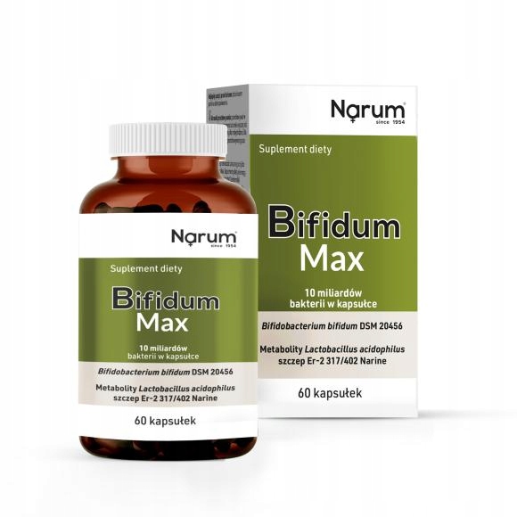 Narum Bifidum Max 60 kapsułek szczepy DSM 20456 i Er-2 317/402 Narine