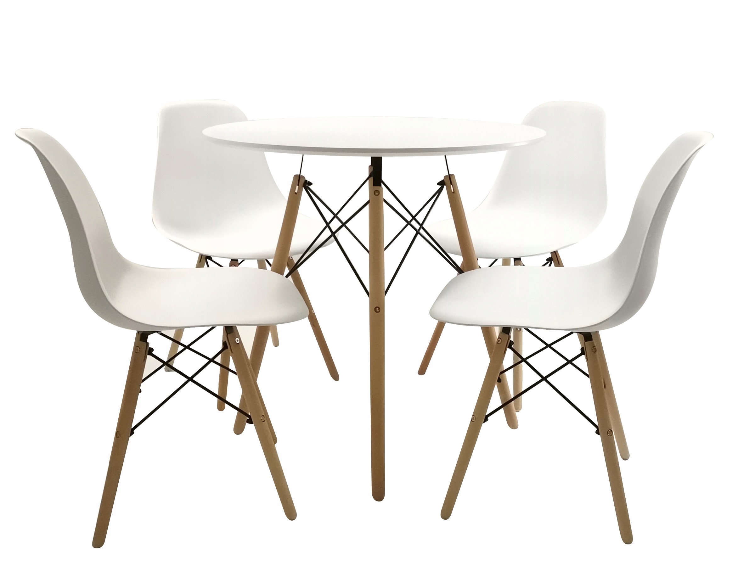 STÓŁ STOLIK OKRĄGŁY SKANDYNAWSKI DO SALON JADALNIA KUCHNIA CARO FI80 BIAŁY Kształt blatu okrągły