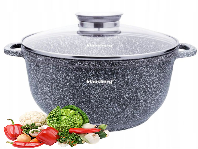 Garnek tradycyjny nakrapiany szary Klausberg 6,8 l
