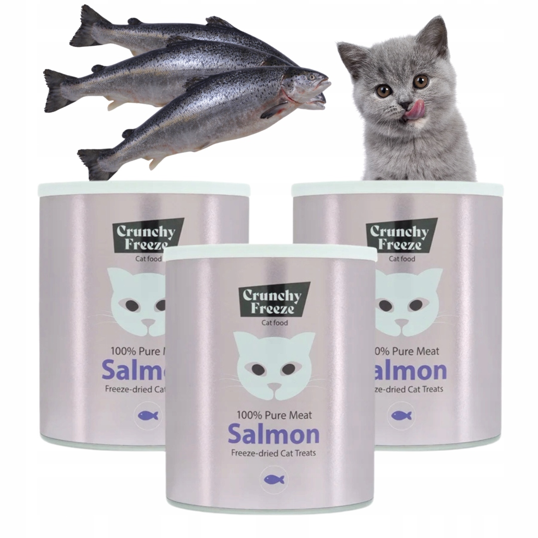 Levně Zdravé Příchutě pro kočky 100% lyofilizovaný Losos Crunchy Freeze 3x140g