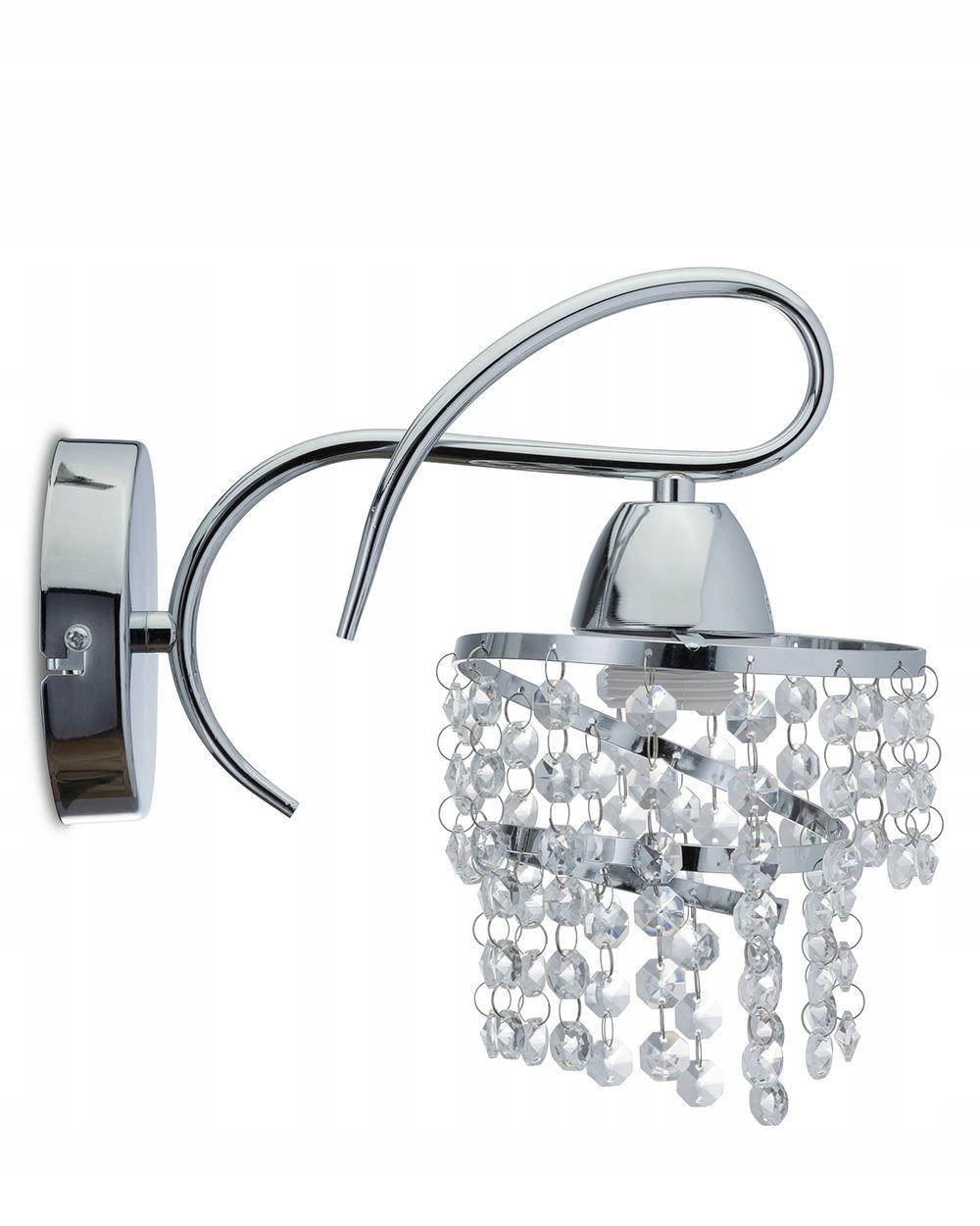 Lampa kinkiet kryształowy srebrny glamour Crystal VIII 1xE27 kryształki