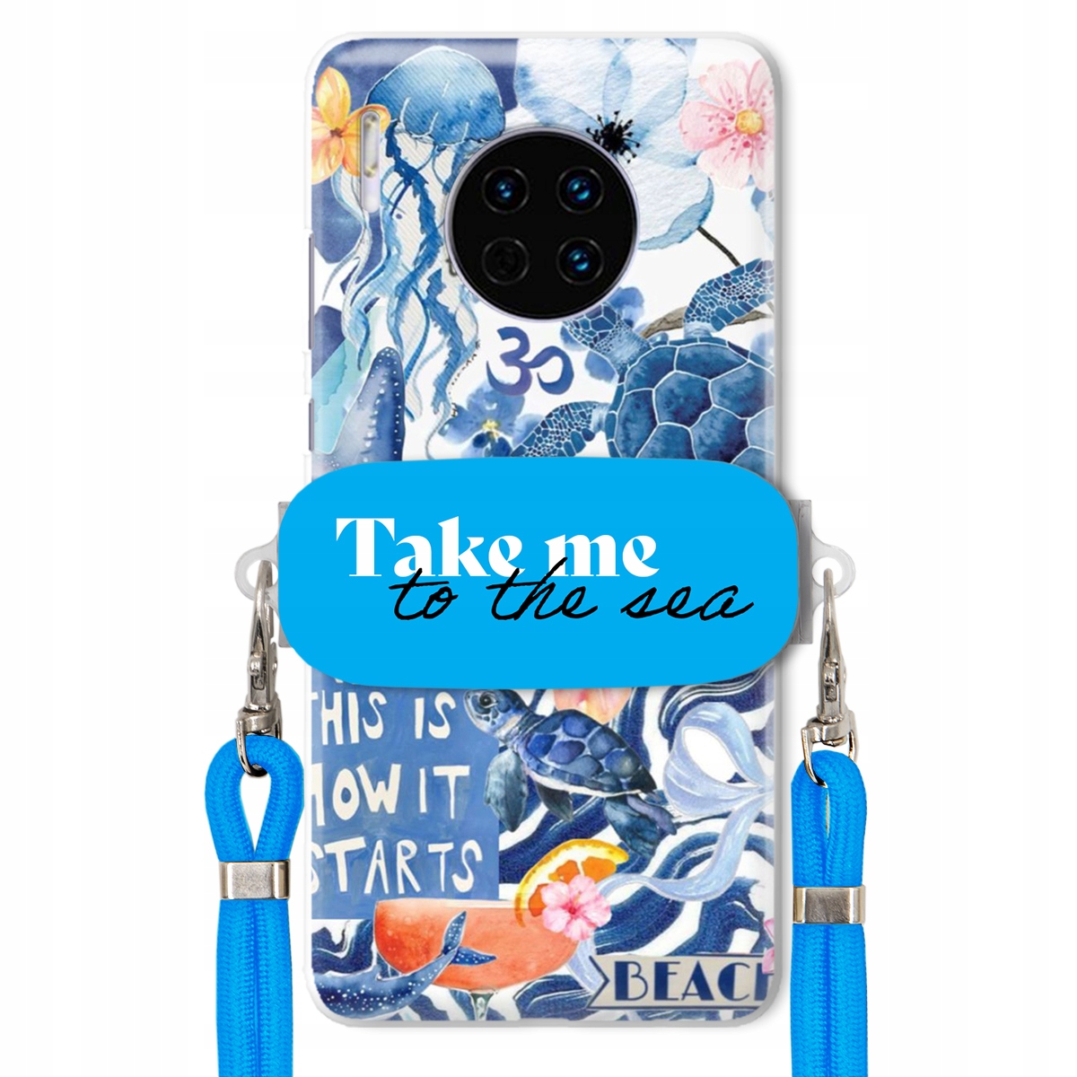 Puzdro pre Huawei Mate 30 Premium Vodítko Modrá Držiak Take Me To The Sea