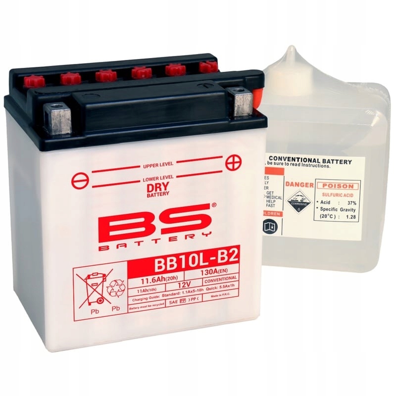 Bs Battery Vysoce výkonná baterie s kyselinou BB10L-B2 310557
