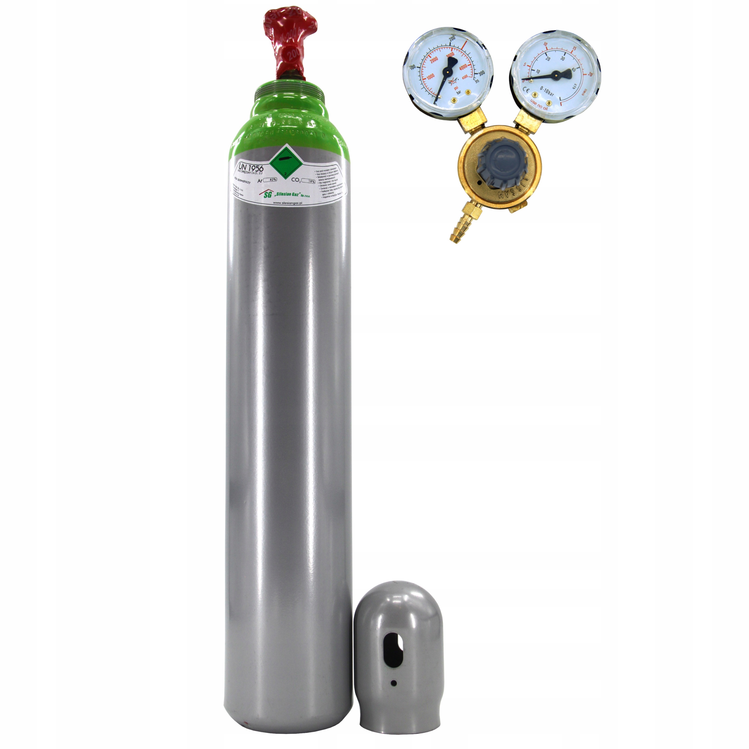 Set Láhev MIX Argon CO2 8L 200BAR Plná Reduktor Mini Ar/CO2