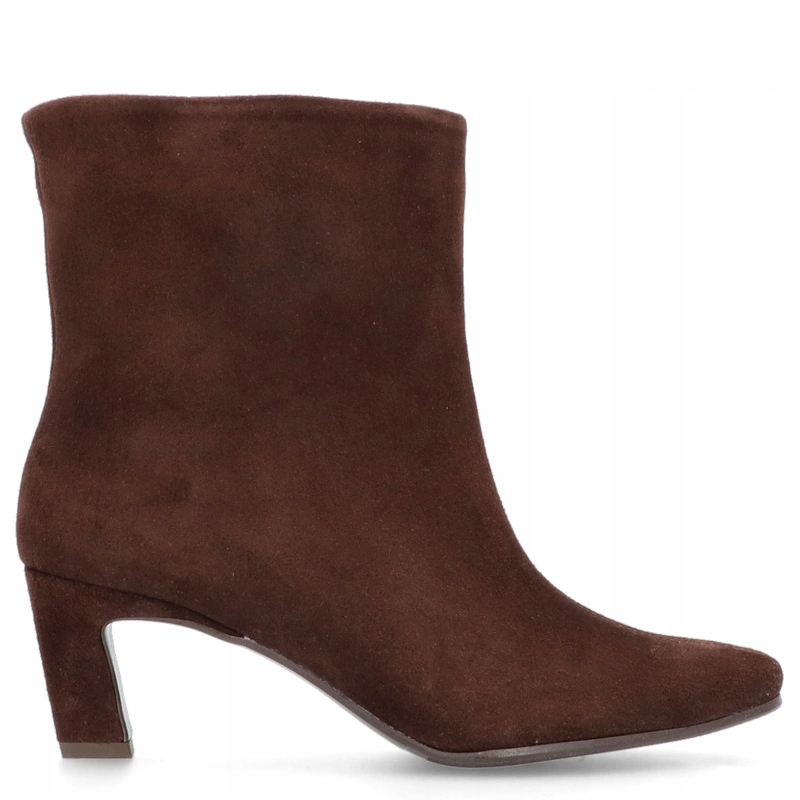 Kožené kotníkové boty na podpatku Tymoteo G1076 Hnědé 38