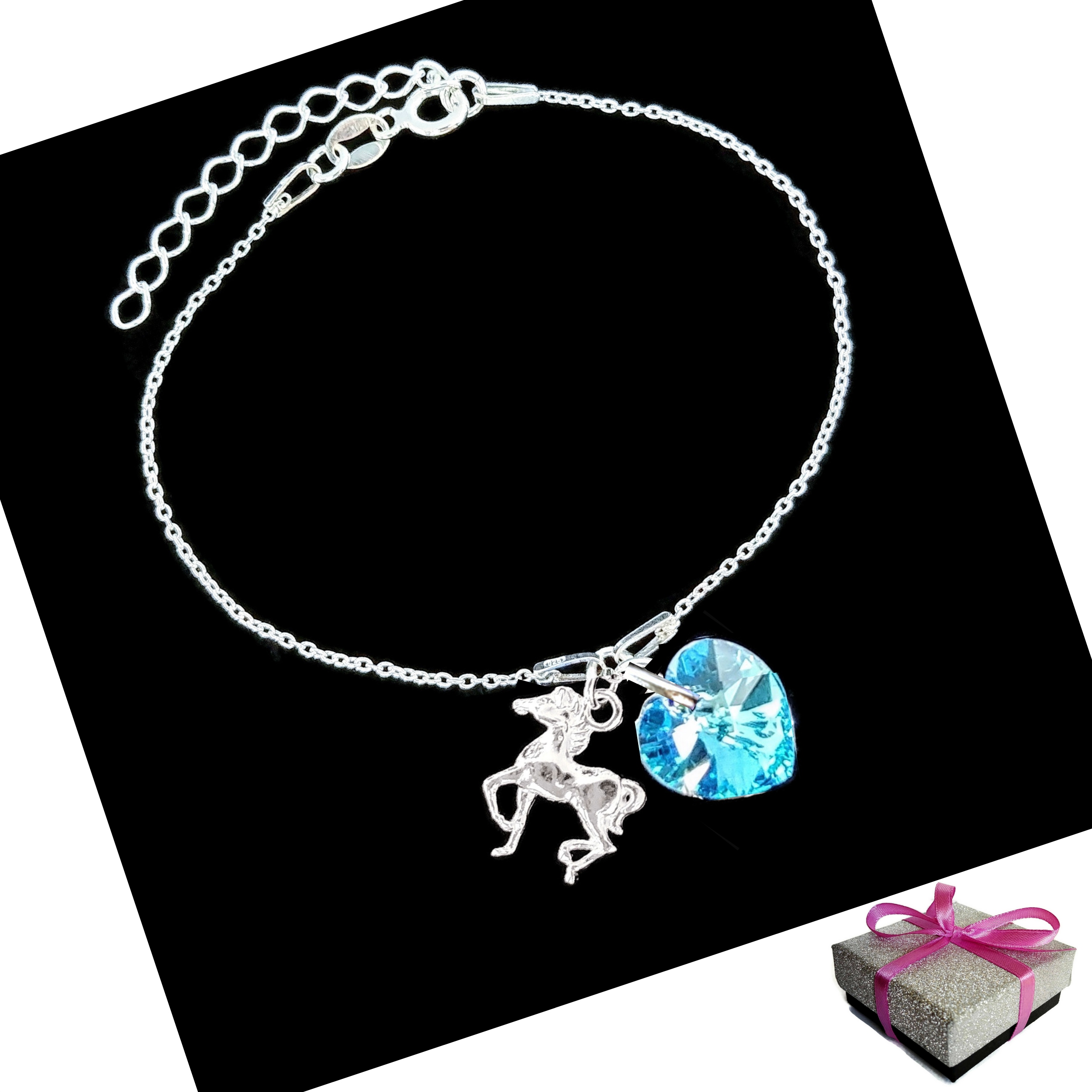 

Bransoletka z Koniem Koń Konik kr Swarovski Srebro