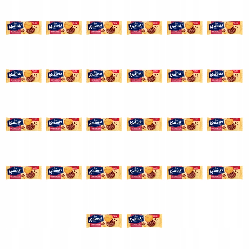 Krakuski Herbatniki Serduszka w czekoladzie mlecznej 171g X26