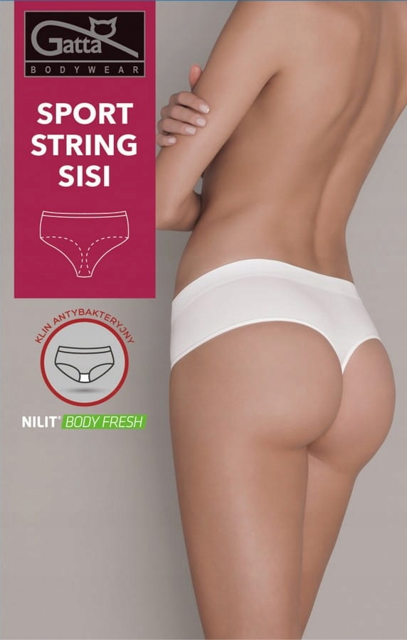 GATTA Stringi damskie SPORT STRING SISI bezszwowe M czarne Fason Stringi