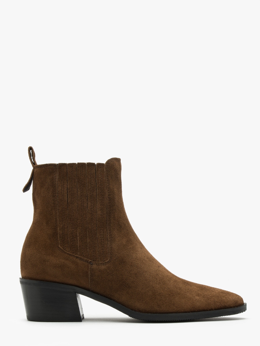 Buty damskie skórzane skóra welurowa na obcasie 41