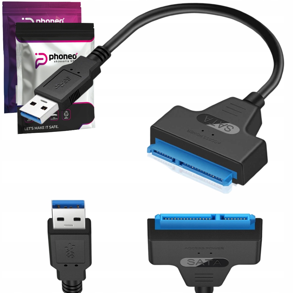 ADAPTER SATA USB 3.0 Phoneo PRZEJŚCIÓWKA do DYSKU SSD HDD