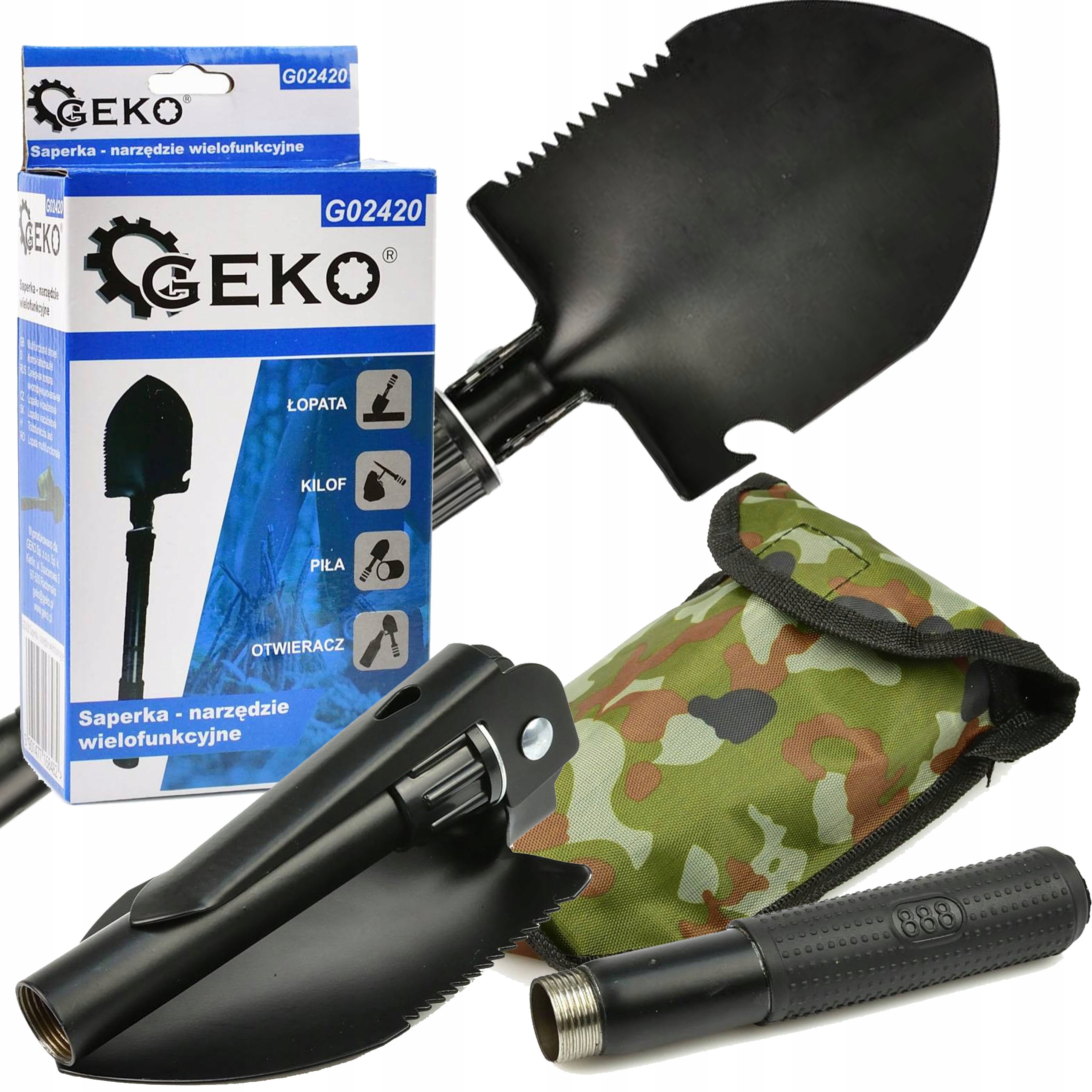 

Saperka Wielofunkcyjna 4w1 survival łopata Geko