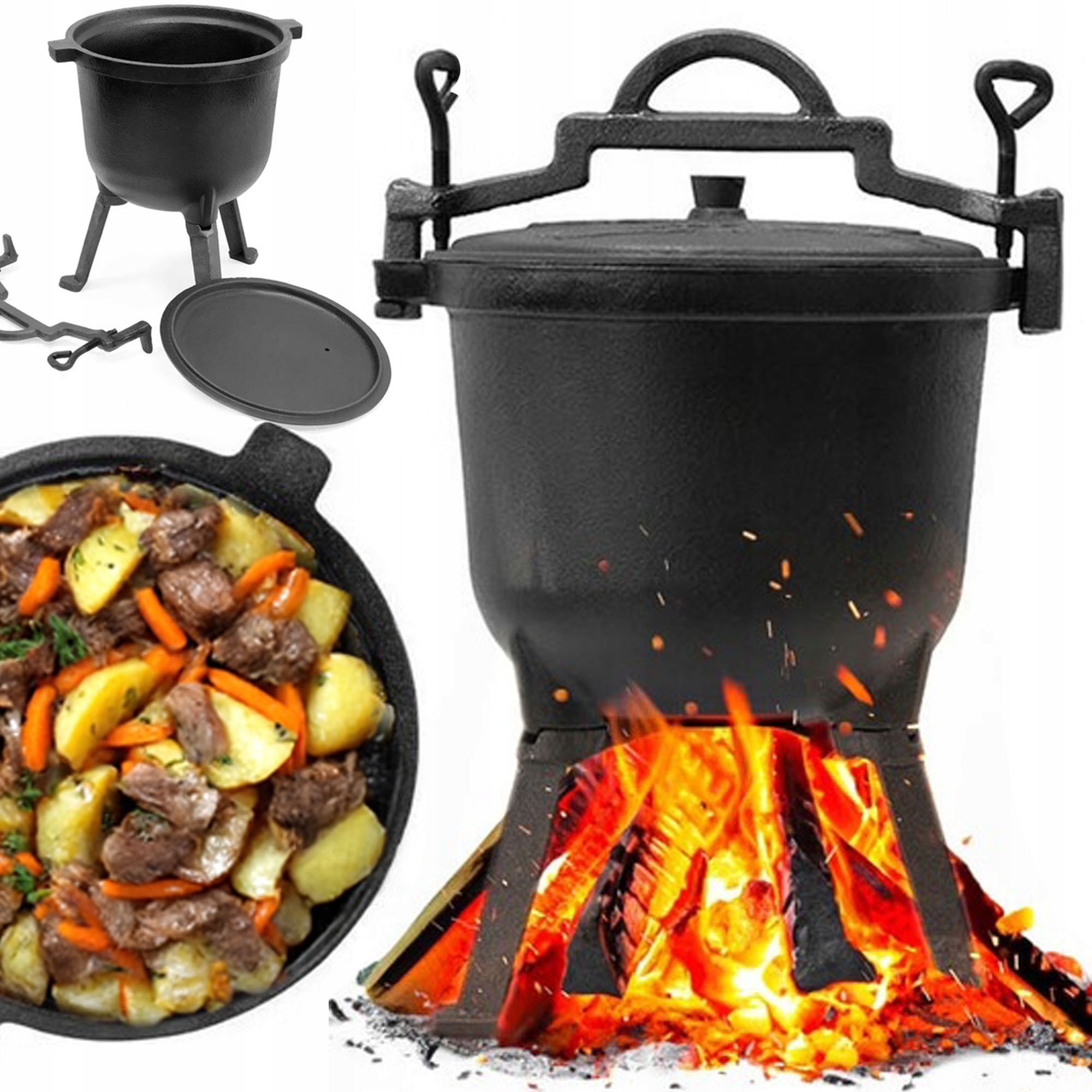 Kociołek 4L Żeliwny stojący Meyerhoff Pieczonki Prażonki Duszonki Prażone