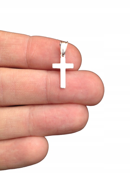 Łańcuszek srebrny KOMUNIA + Krzyżyk KOMUNIJNY Długość całkowita 55 cm