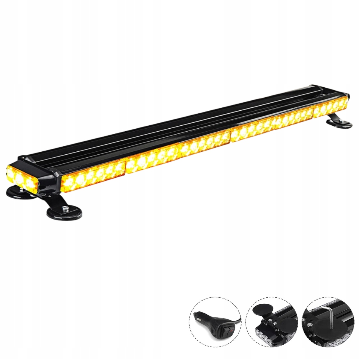 Stroboskop Oranžový Led Nosník Výstražná Lampa Autopřepravník Na Magnet 95 CM