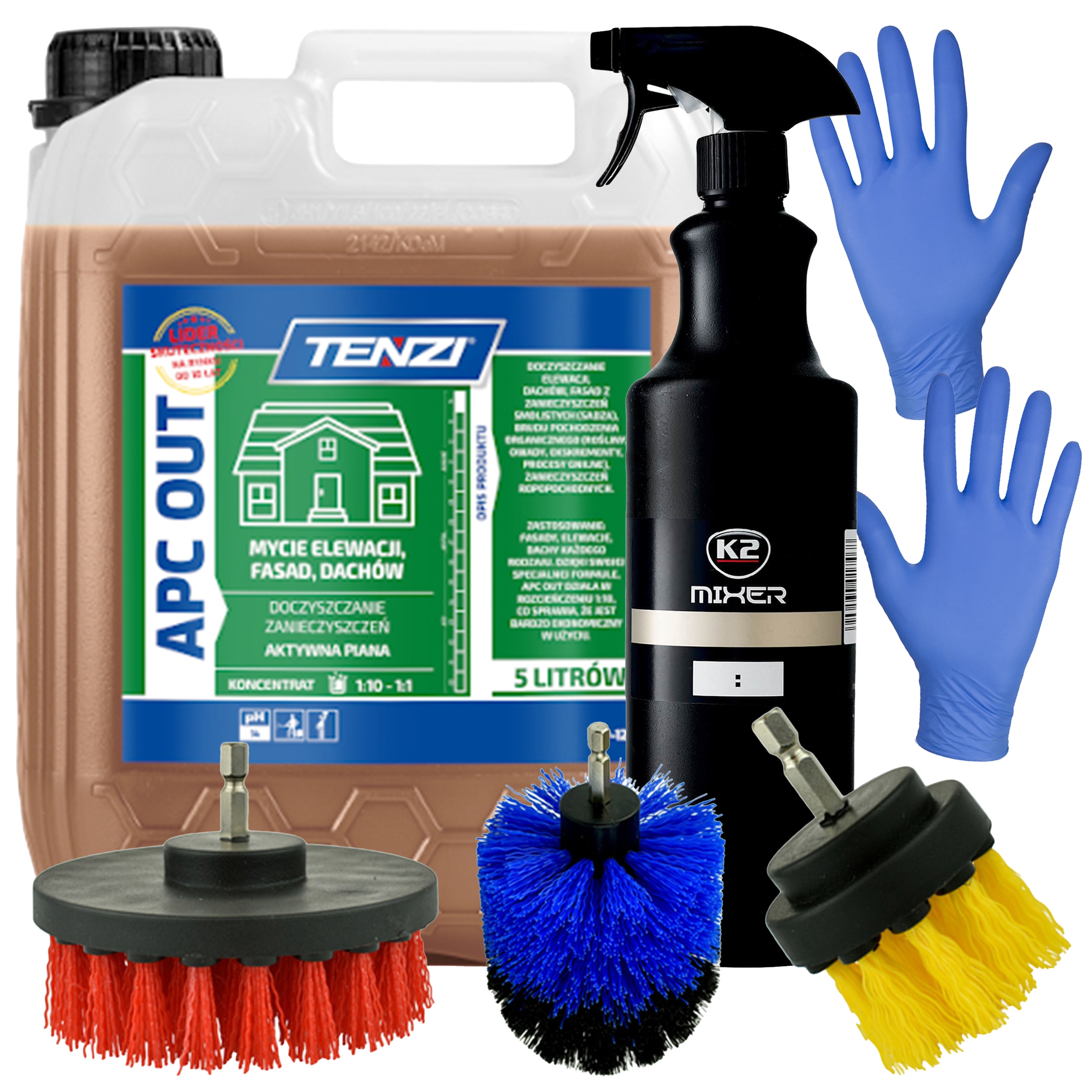 Levně Tenzi Apc silná kapalina mytí kostky fasády střech 5L kartáče Sada