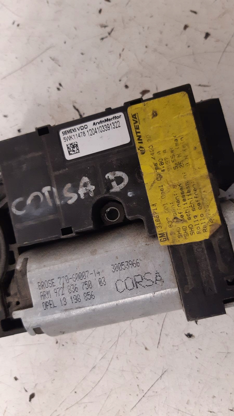 Micro moteur Toit ouvrant Opel Corsa D